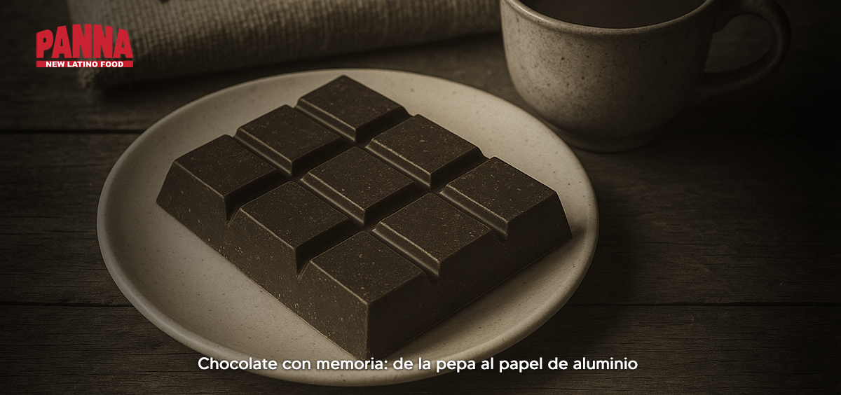 Chocolate con memoria de la pepa al papel de aluminio copia