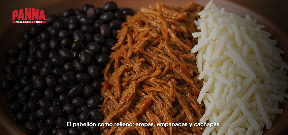 El pabellón como relleno arepas, empanadas y cachapas