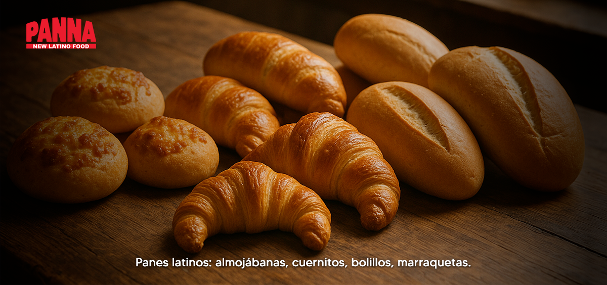 Panes latinos: almojábanas, cuernitos, bolillos, marraquetas